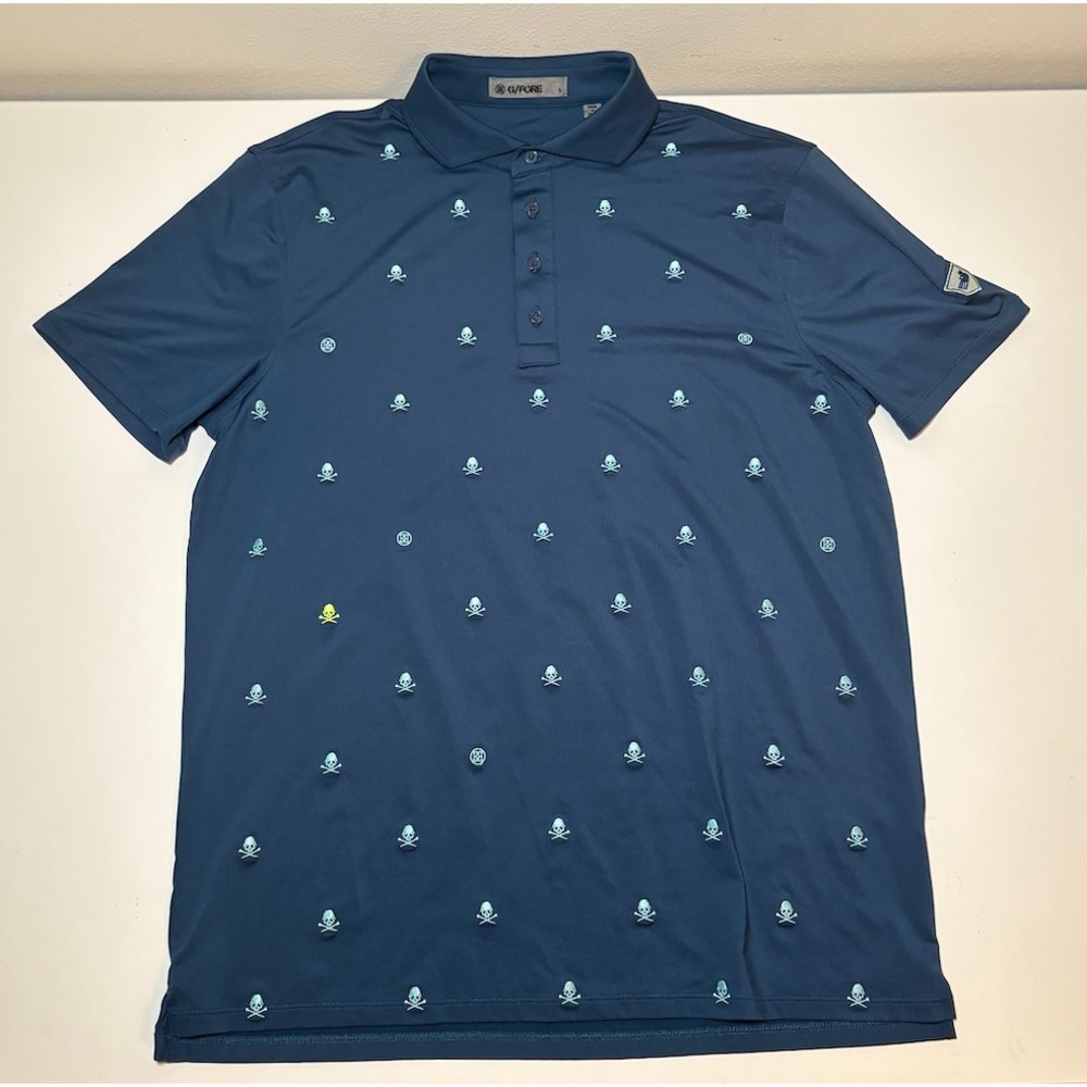 G/Fore Mens Skull & Bones Performance Polo Shirt | Large